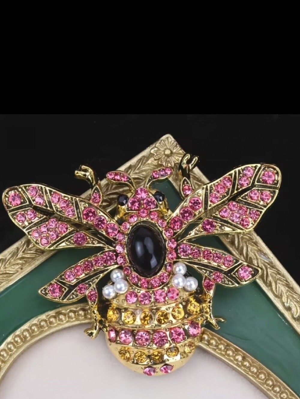 🌺Stunning Bee Rhinestone Brooch With Pearl Accents Pink Bee Bee Accessories